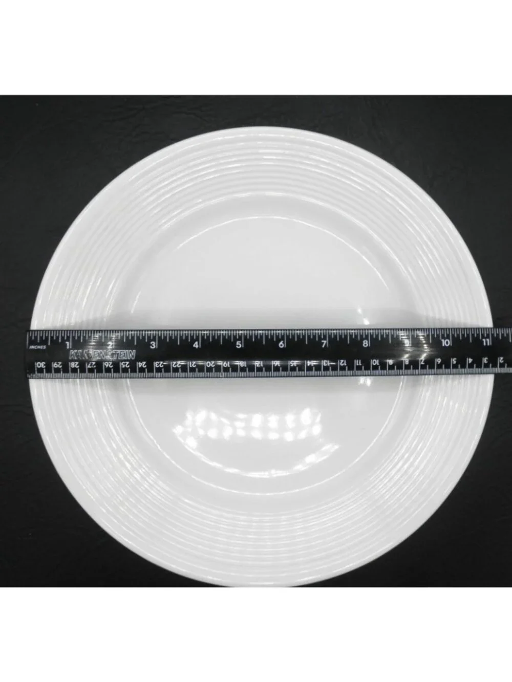 MSY19 by Mainstays 11.25 Inch Dinner Plates Set of 4 White Raised Ring on Rim